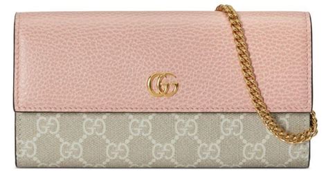 gg marmont chain wallet pink